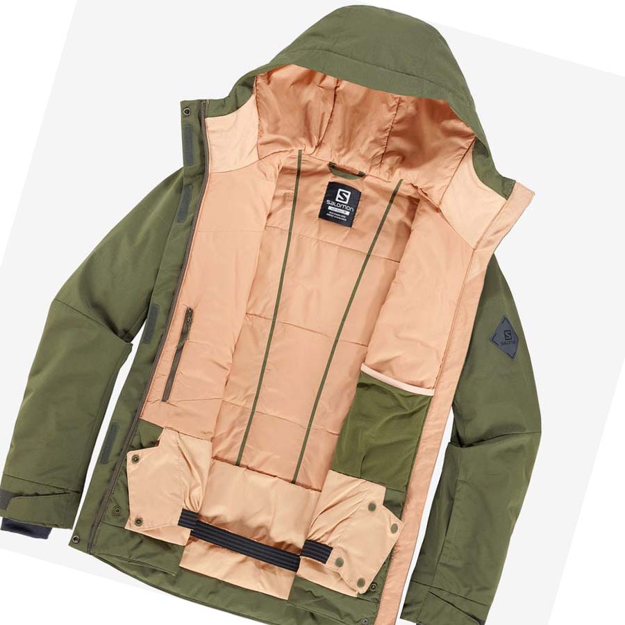 Chaquetas De Esquí Salomon SNOW REBEL Mujer Verde Oliva | MX 2430AHK